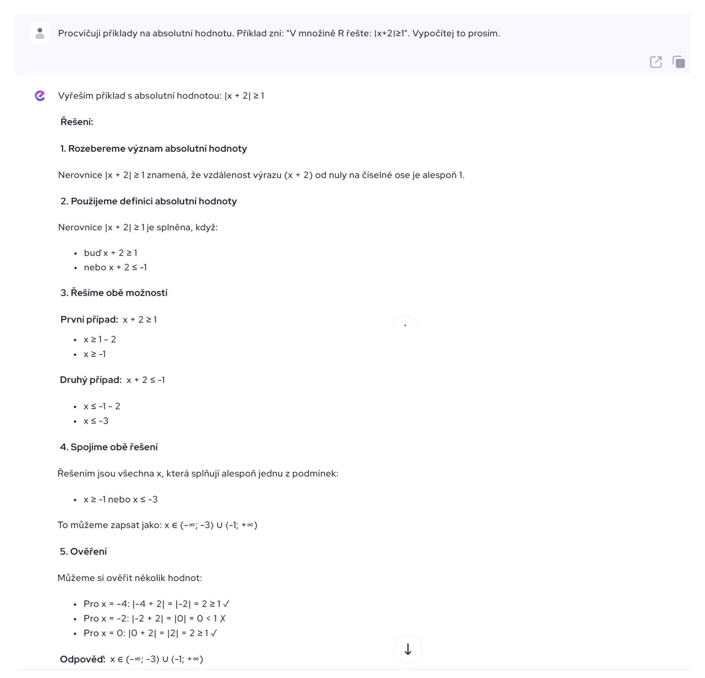 AI matematika příklad