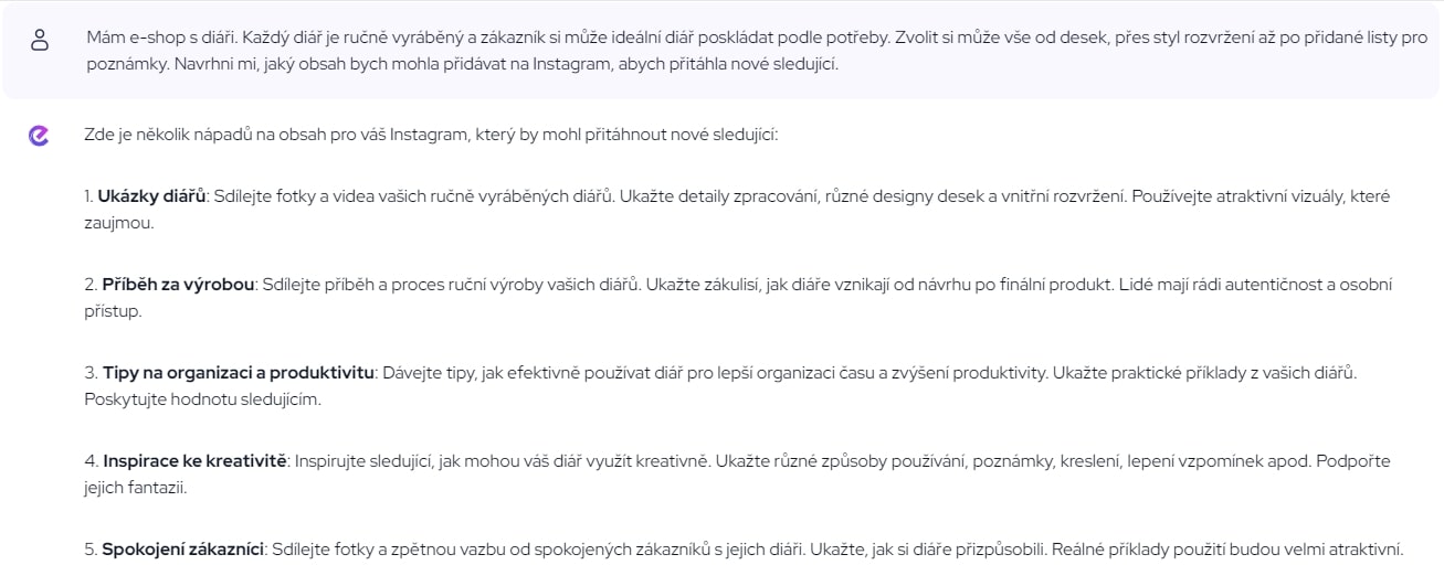 AI copywriting - nápady na obsah