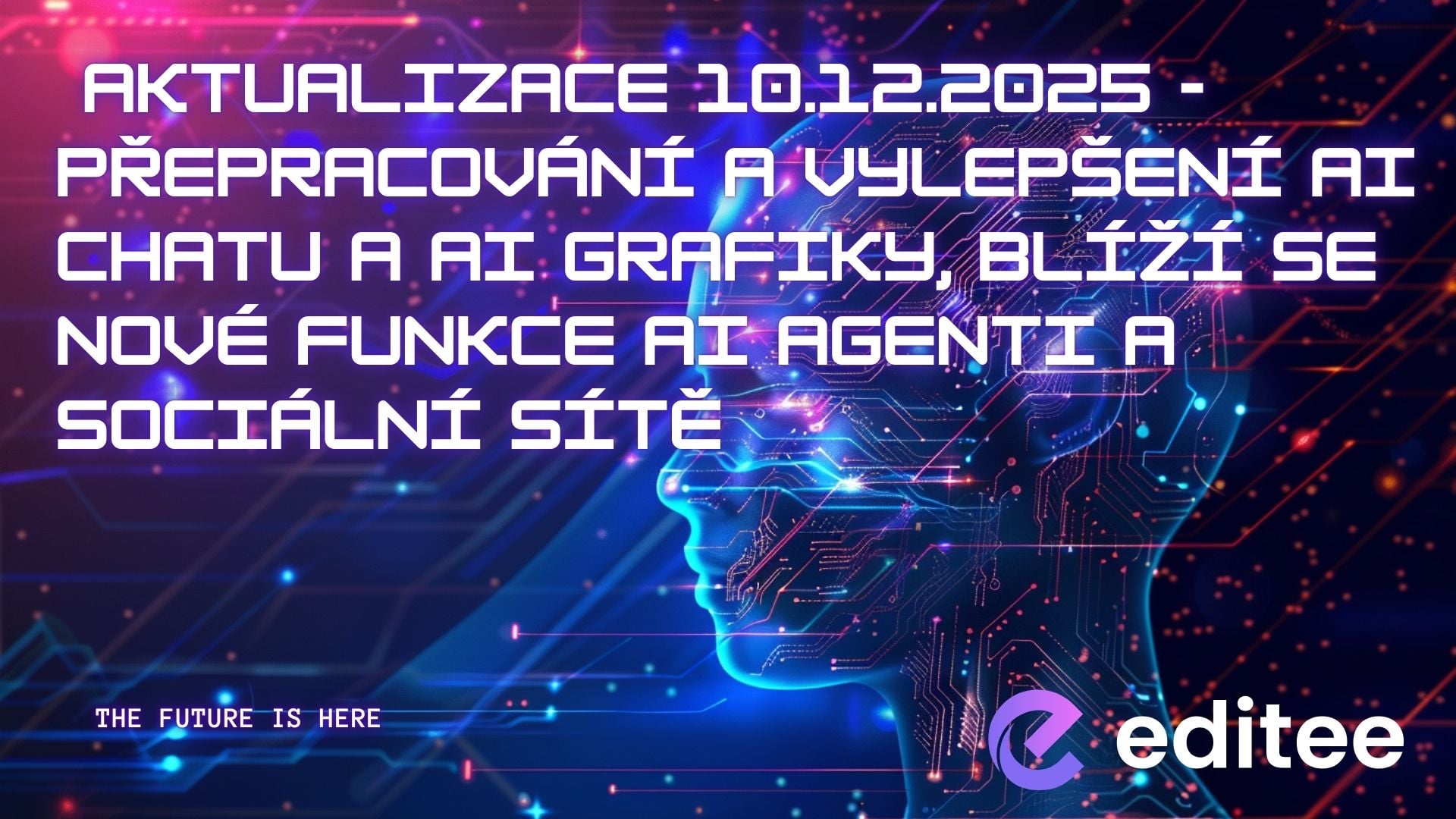 Aktualizace 10.12.2025 - Přepracování a vylepšení AI Chatu a AI Grafiky, blíží se nové funkce AI Agenti a Sociální sítě