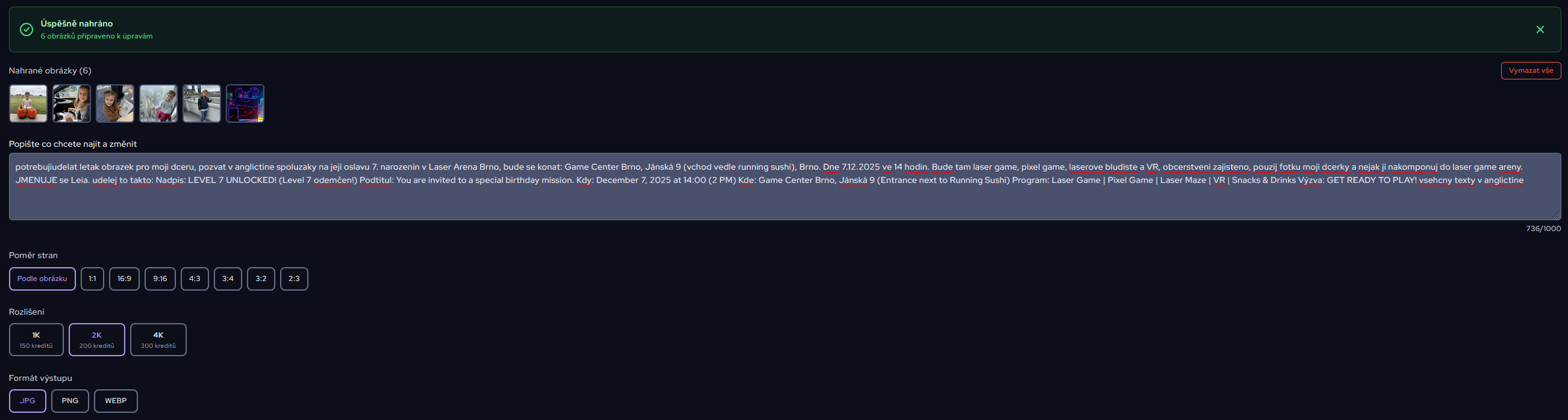 zadání tvorba letáku pomocí AI