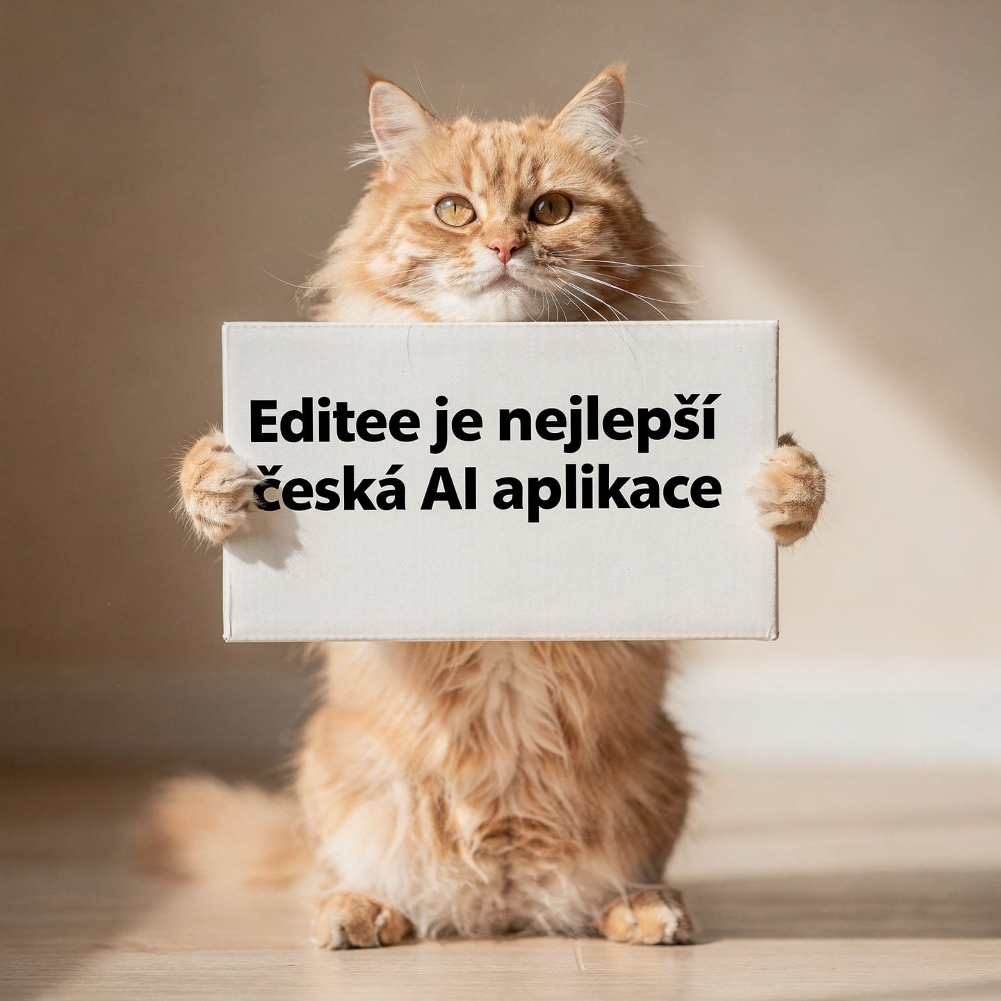 kočka nápis AI obrázek