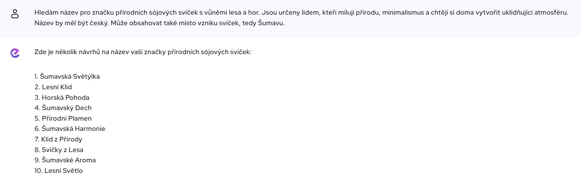 název firmy pomocí AI