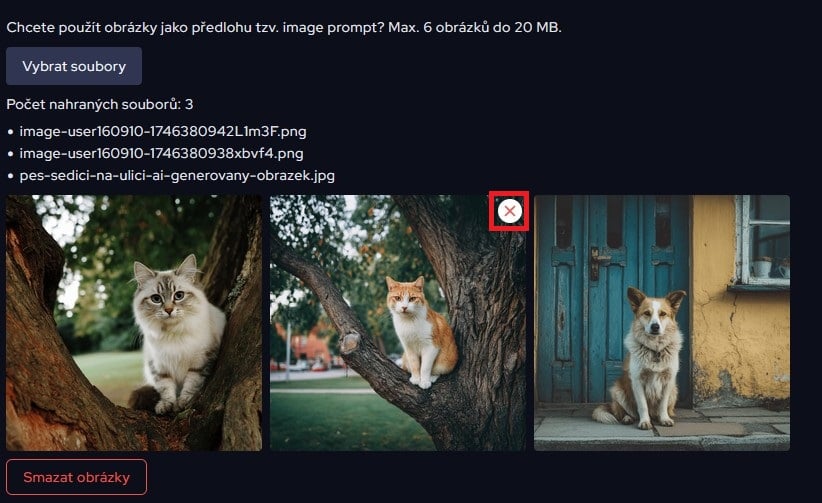 Nový UI referenční obrázky u AI modelu Editee NextGen