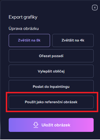 poslat obrázek jako referenční v AI Editee