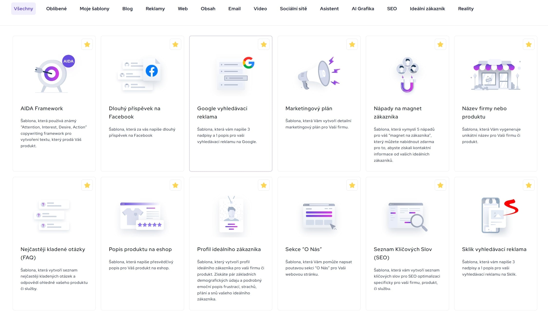 šablony AI texty