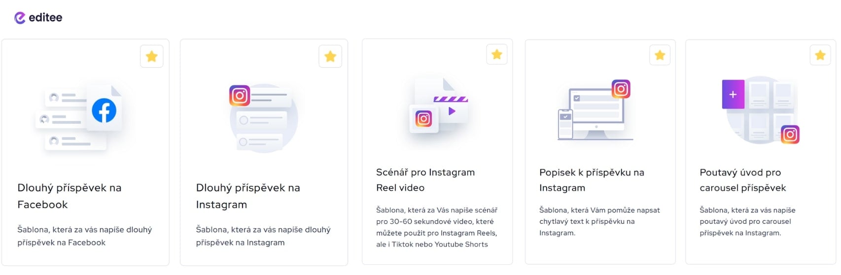 šablony editee